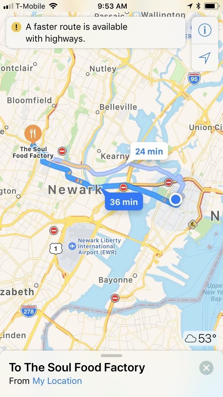 Apple Maps 101: как избегать автомагистралей во время движения по маршруту