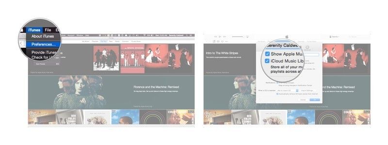 Выберите «Настройки» в меню приложения, затем отключите iCloud Music Library