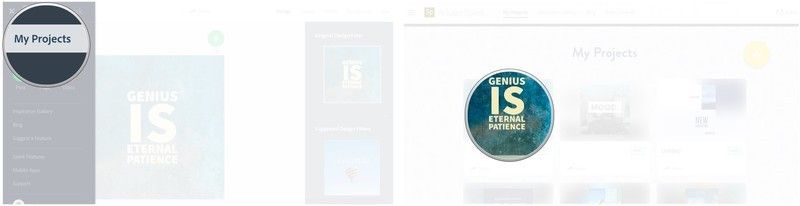 Перейдите по адресу https://spark.adobe.com/sp/projects, наведите курсор на проект, который вы хотите загрузить.