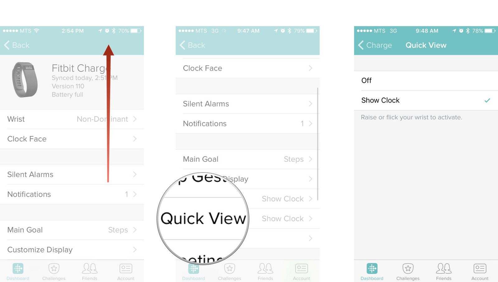 Проведите пальцем вверх, чтобы прокрутить меню, нажмите на кнопку быстрого просмотра, а затем нажмите на нужный вариант.