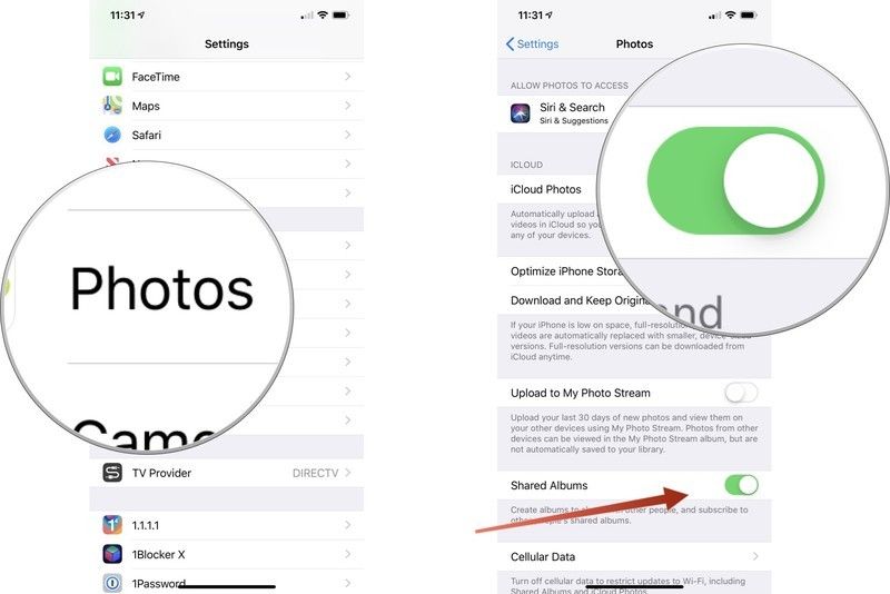 iCloud Фотографии iOS