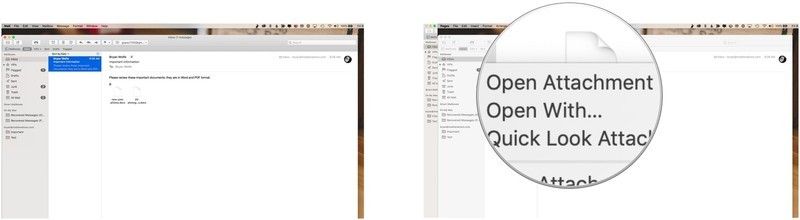 открытое вложение почты