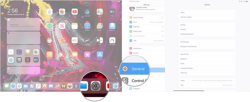 Откройте Настройки, нажмите Общие