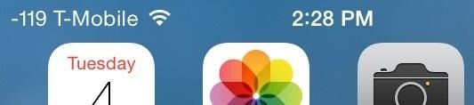 Разблокируйте скрытый измеритель силы сети для вашего iPhone's Status Bar