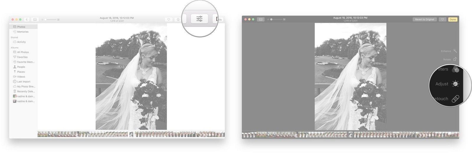 Нажмите меню редактирования, а затем нажмите настроить.
