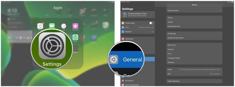 Настройки запуска, нажмите «Общие» Настройки запуска, нажмите «Общие»
