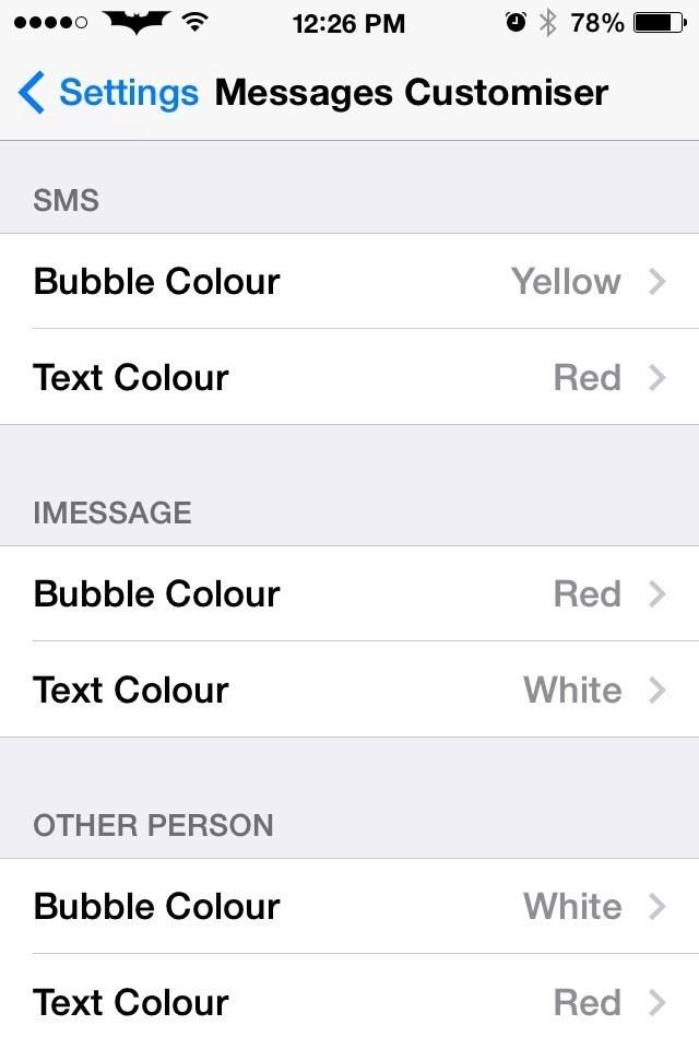 Как настроить приложение для iOS 7's Message Bubbles to Use Whatever Colors You Want