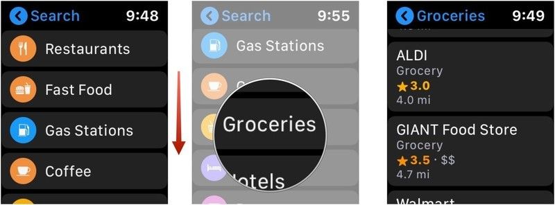 карты Apple Watch найти местоположение
