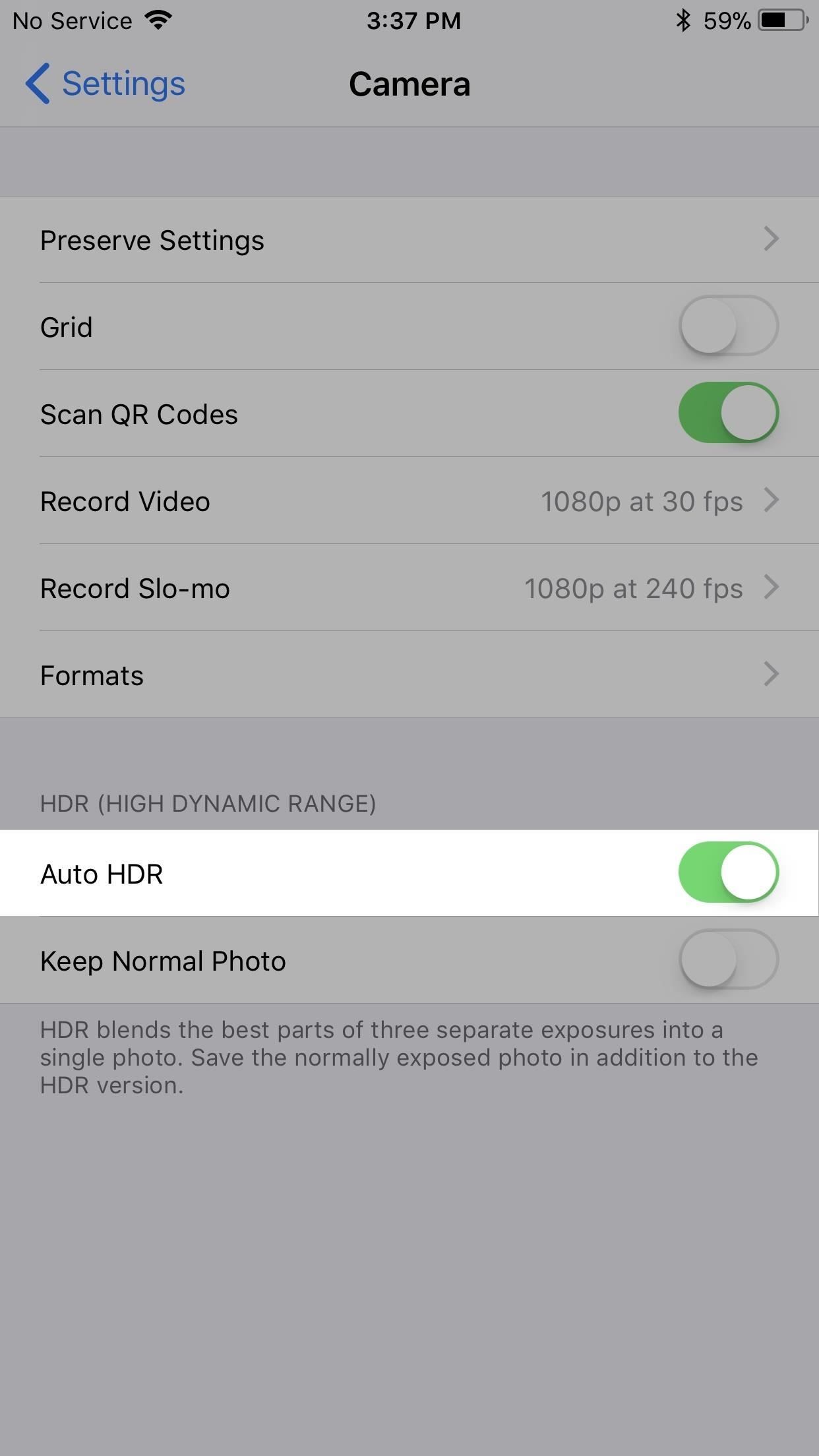 Как вернуть камеру's Missing HDR Button on Your iPhone 8 or 8 Plus