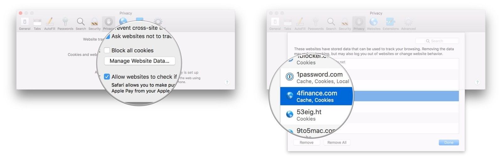 Cick Управление данными сайта, нажмите на сайт