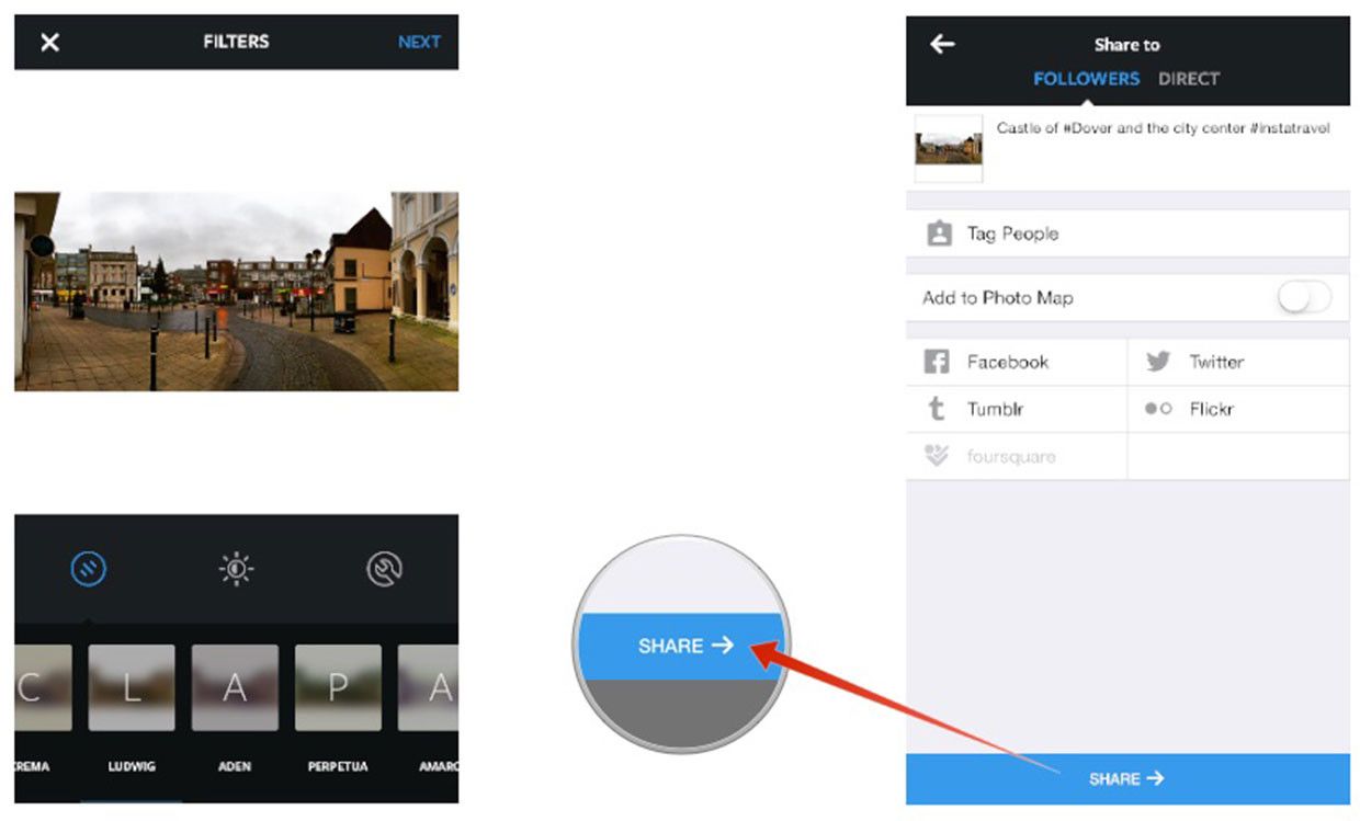 Как загрузить неквадратную фотографию в Instagram