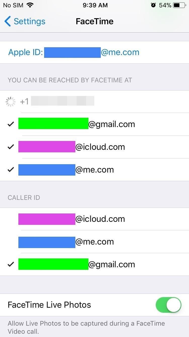 Как добавить дополнительные электронные письма в FaceTime и сообщения в iOS 11