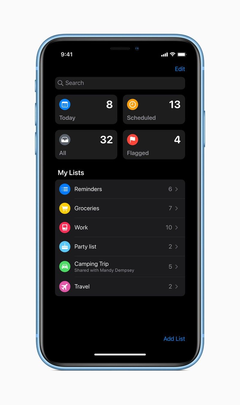 iOS 13 Напоминания