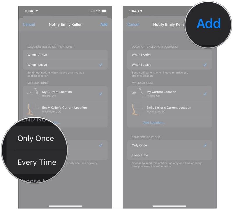 Нажмите «Только один раз или каждый раз», нажмите «Добавить»