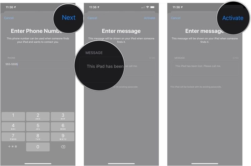 Нажмите Далее, введите сообщение, нажмите Активировать