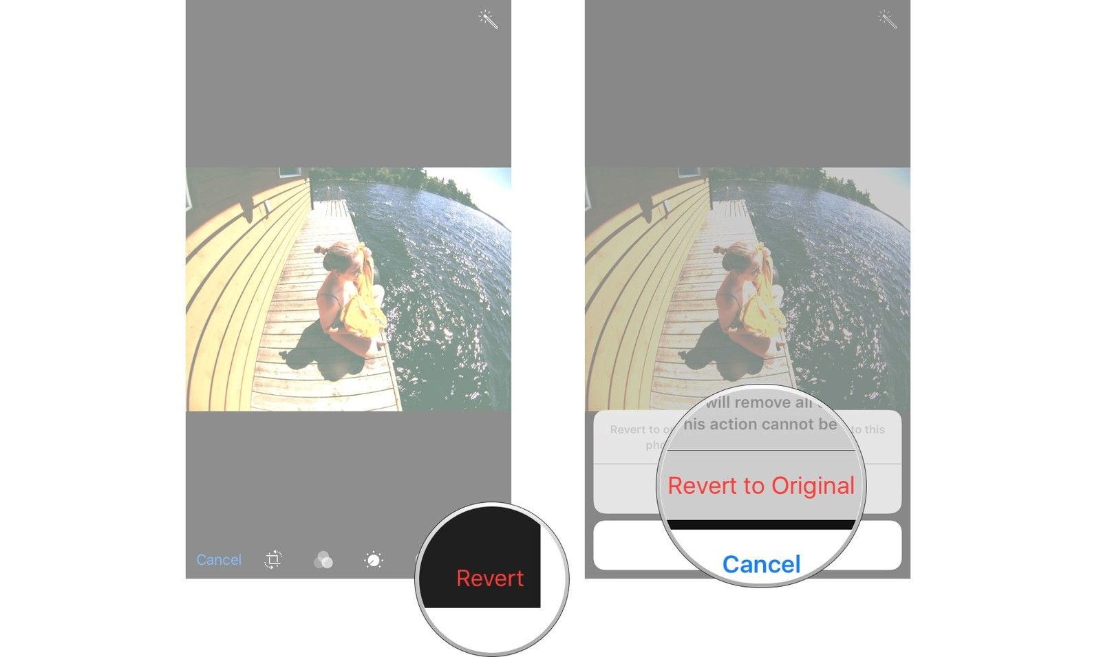 Нажмите «Вернуться», нажмите «Вернуться к оригиналу».