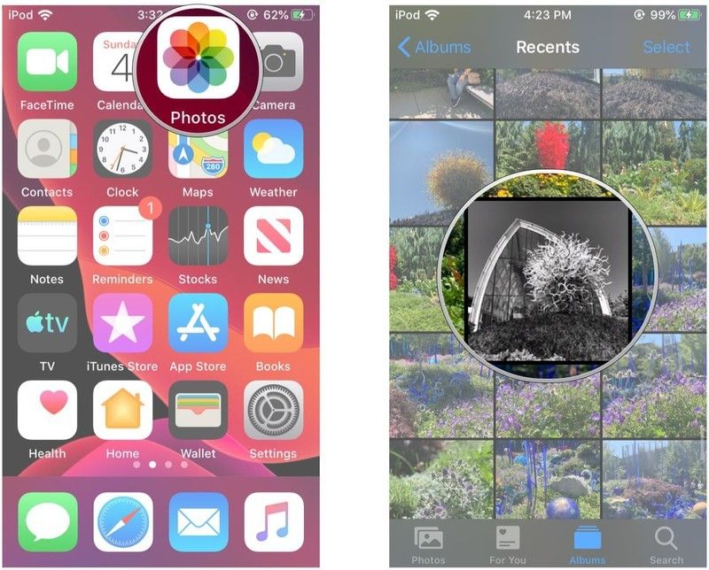 Запустите Фото, найдите отредактированное фото и откройте его Запустите Фото, найдите отредактированное фото и откройте его