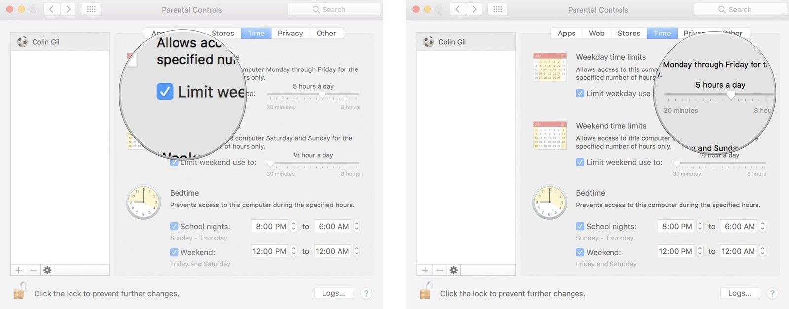Нажмите, чтобы ограничить использование дня недели