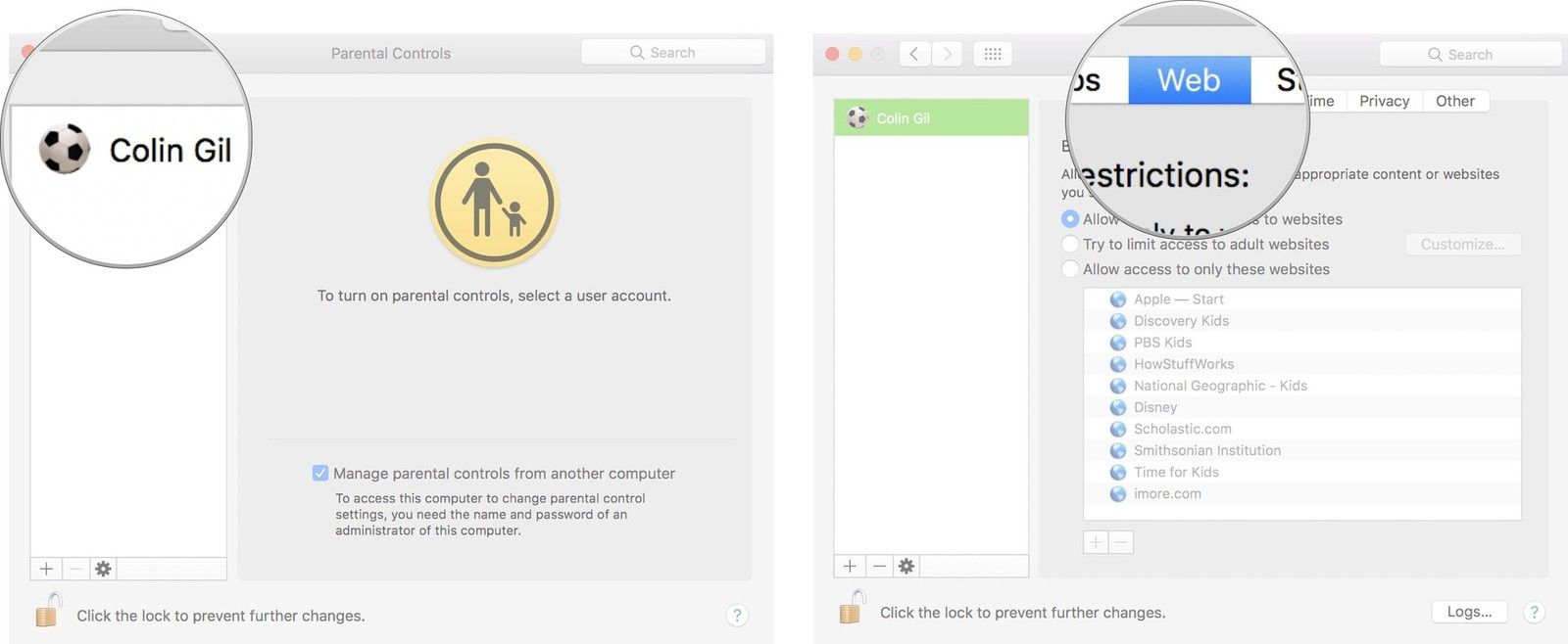 Выберите учетную запись, затем нажмите на вкладку Интернет