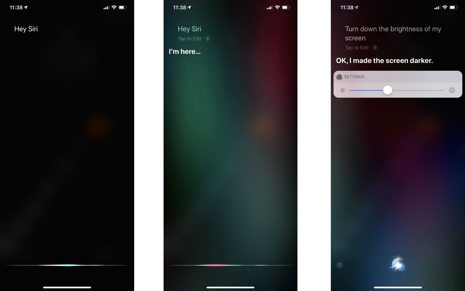 отрегулируйте яркость экрана