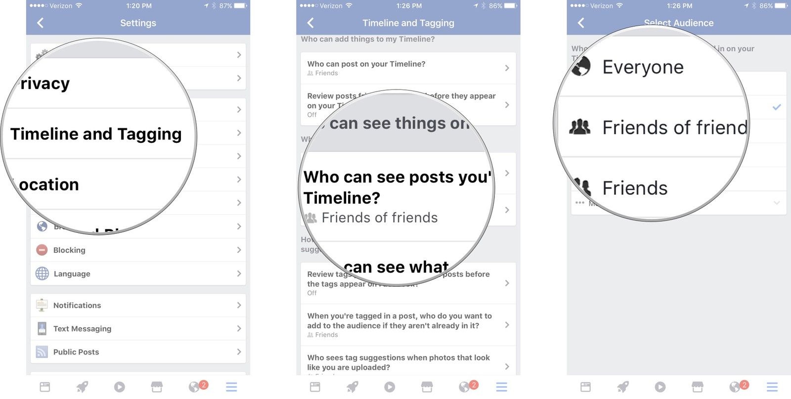 Нажмите «Временная шкала» и «Пометка», затем выберите тему, затем выберите уровень конфиденциальности.
