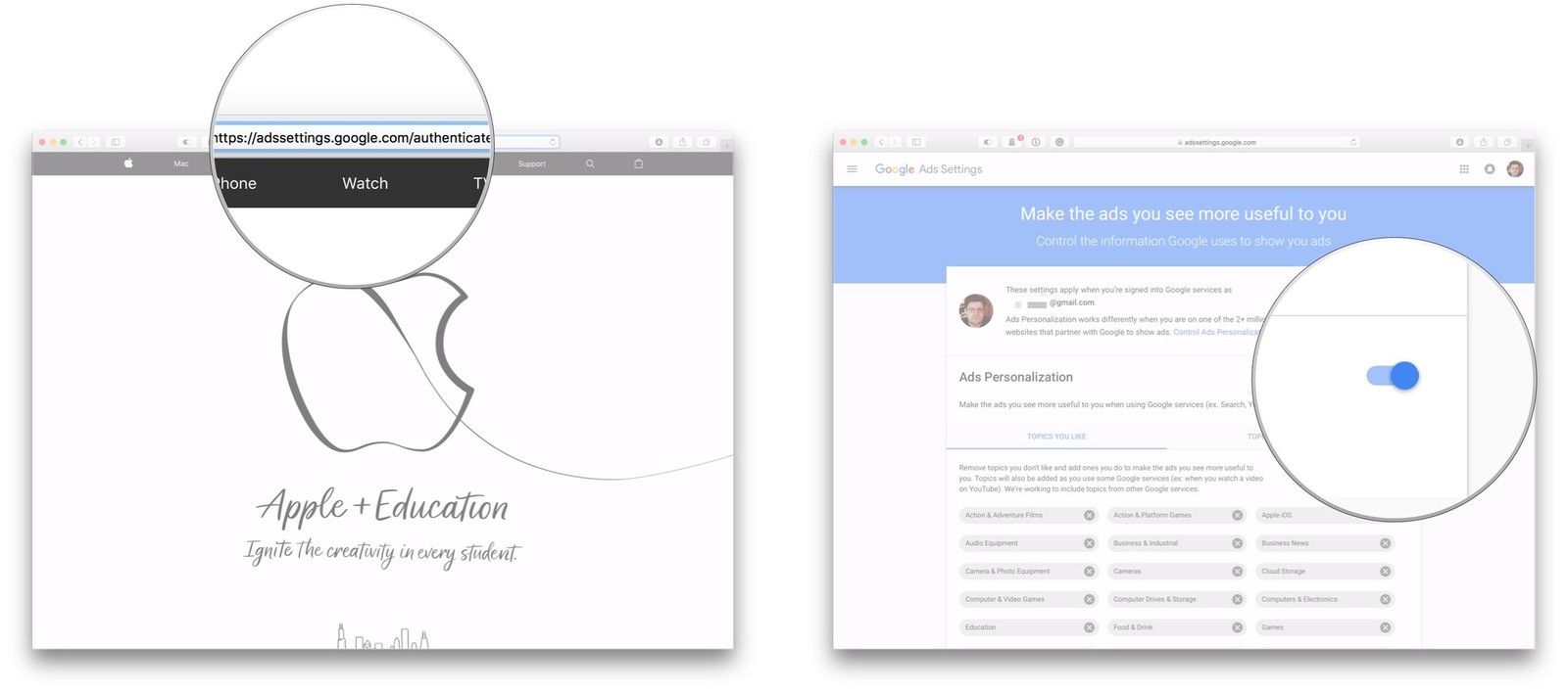 Зайдите в настройки Google Ads, нажмите на переключатель