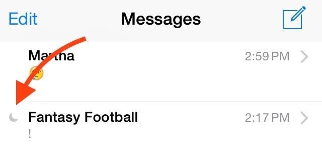 Как отключить уведомления для определенных потоков сообщений в iOS 8