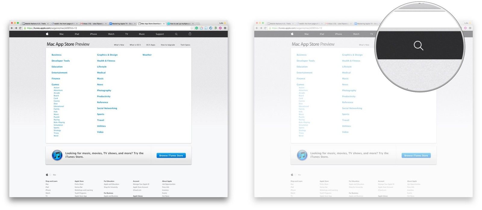 Перейдите в App Store в своем мобильном или настольном браузере, а затем нажмите кнопку поиска.