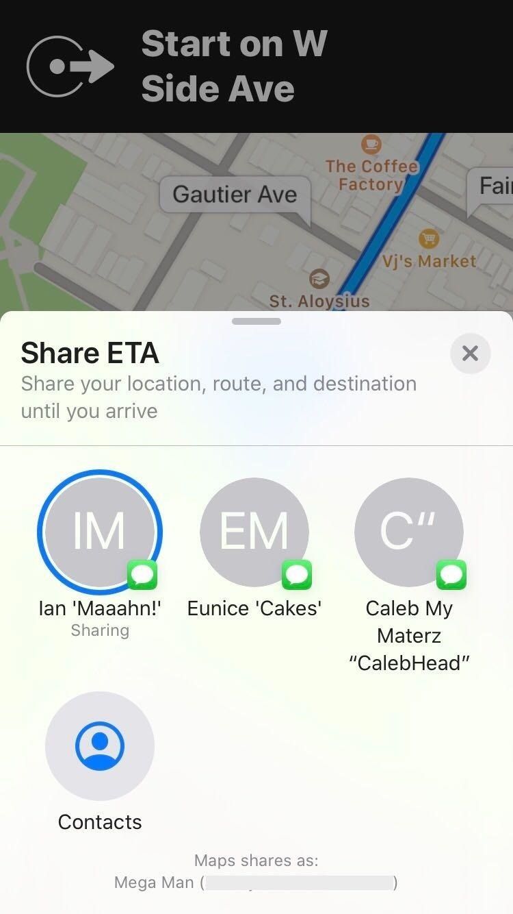 Как поделиться своим ETA с контактами из Apple Maps вручную или автоматически