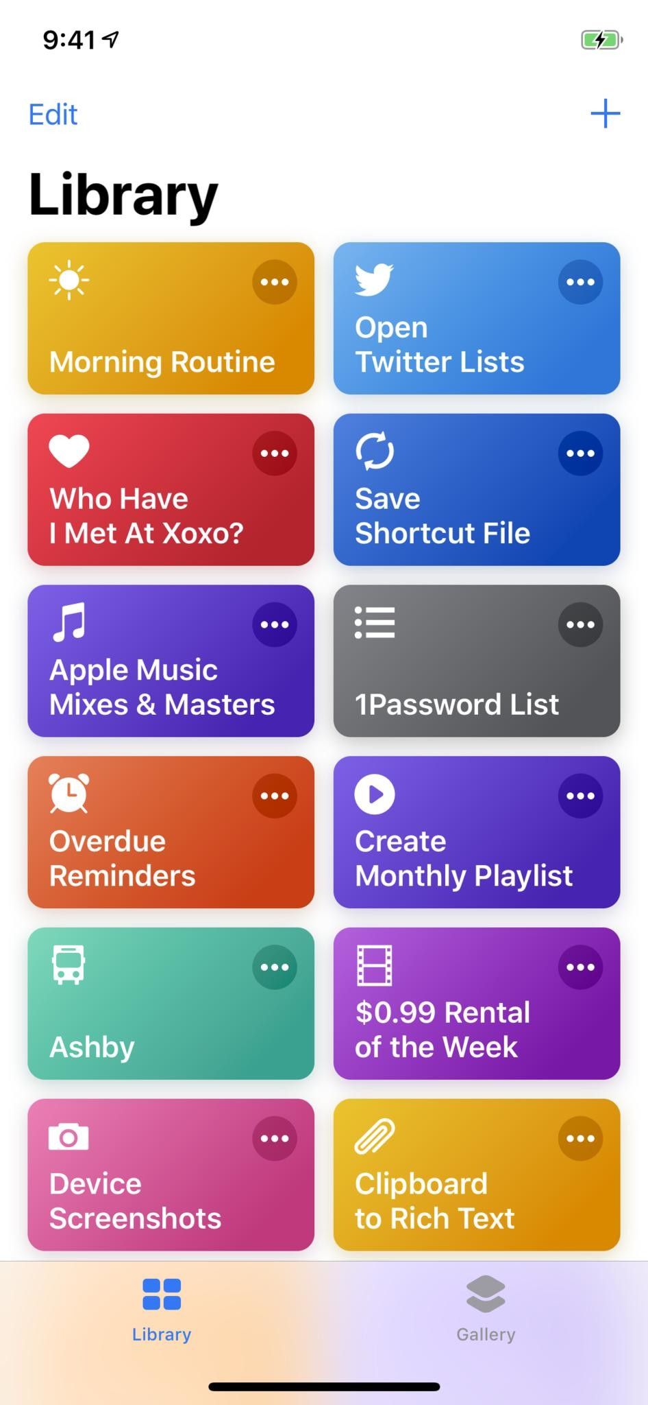 Скриншот автора's Shortcuts library