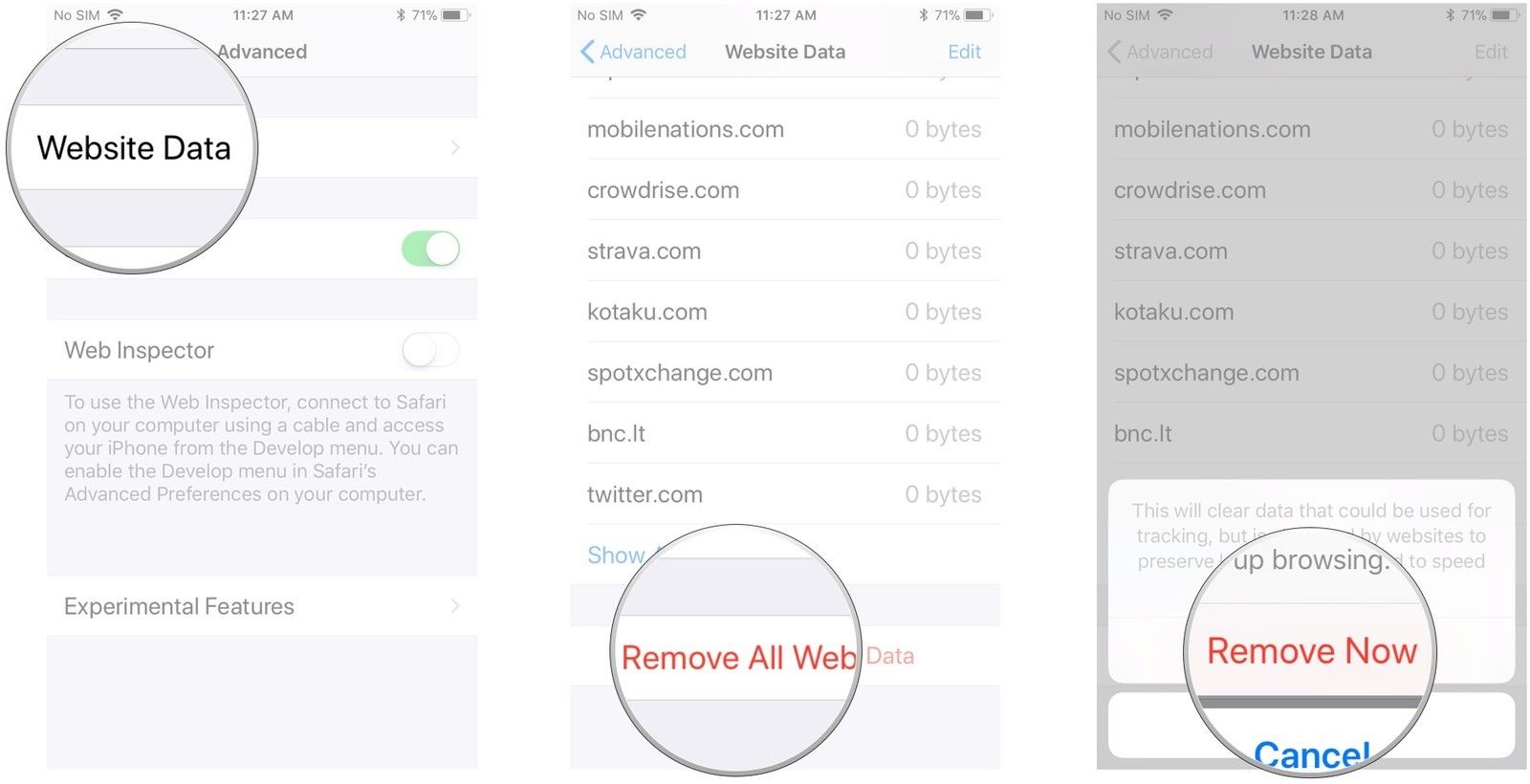 Нажмите Данные сайта, нажмите Удалить все данные сайта, нажмите Удалить сейчас