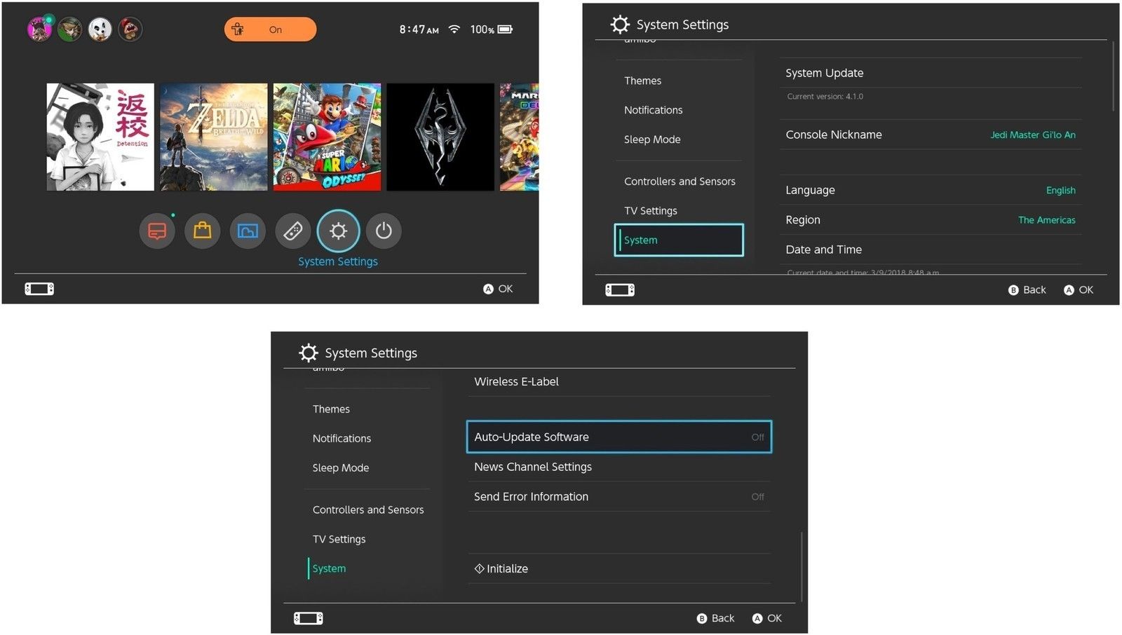 Выберите &laquo;Настройки системы&raquo;, затем выберите &laquo;Система&raquo;, затем выберите &laquo;Автообновление программного обеспечения&raquo;.