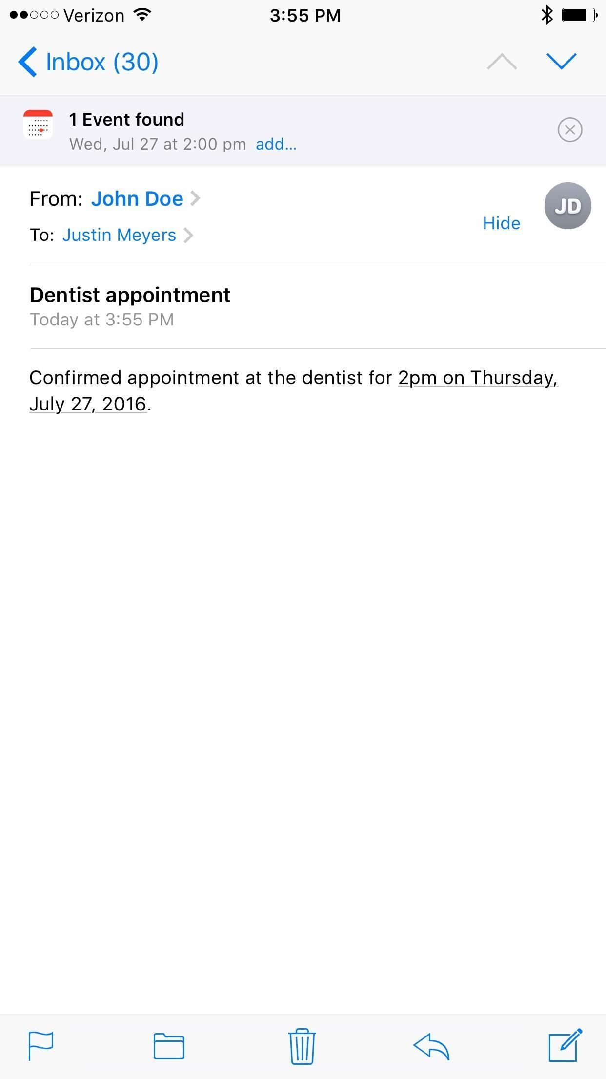Ваш iPhone будет автоматически добавлять события в ваш календарь в iOS 10