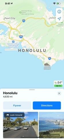 использование'Look Around' in Apple Maps to Tour High-Resolution Street Views of Cities