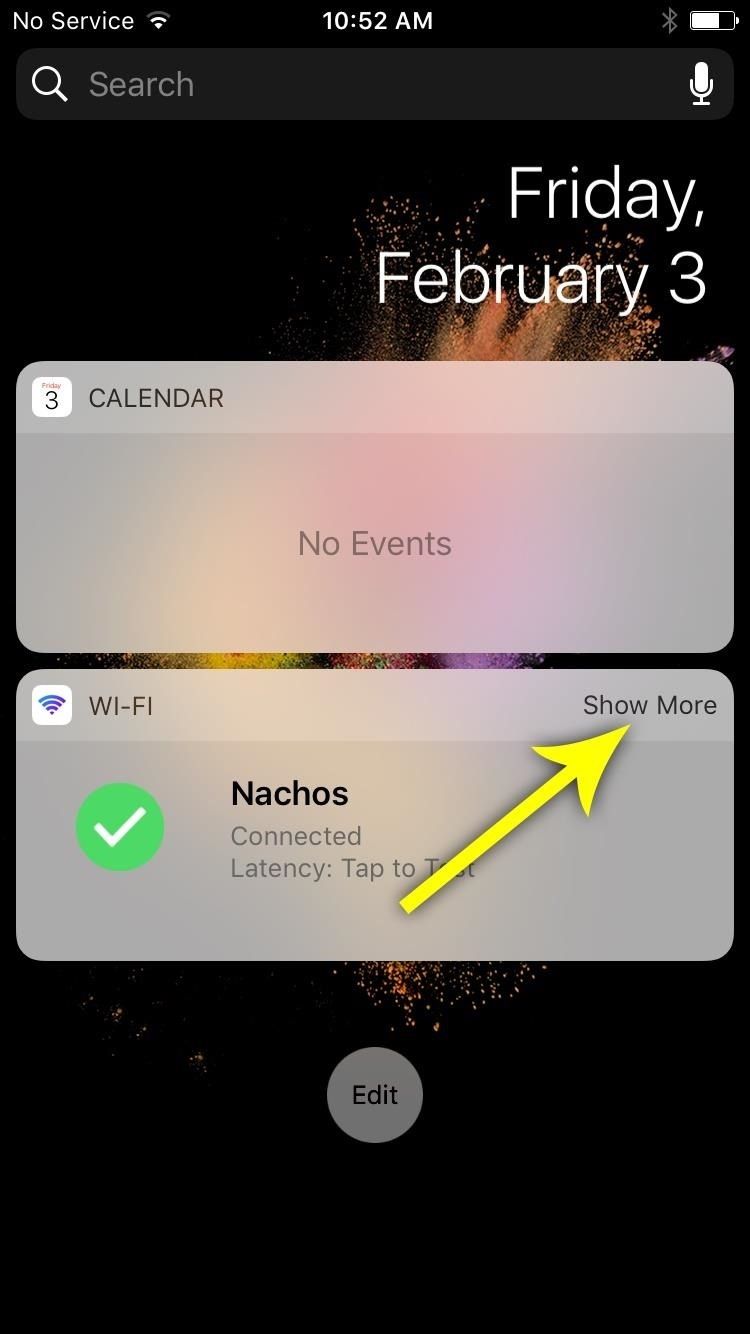 Этот виджет позволяет быстрее открывать настройки Wi-Fi, обмениваться паролями и другими данными на iPhone