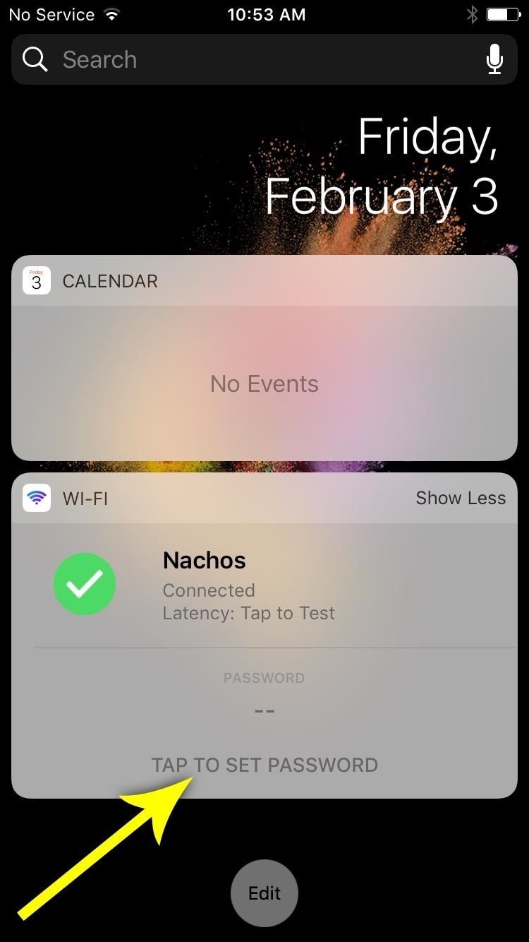 Этот виджет позволяет быстрее открывать настройки Wi-Fi, обмениваться паролями и другими данными на iPhone