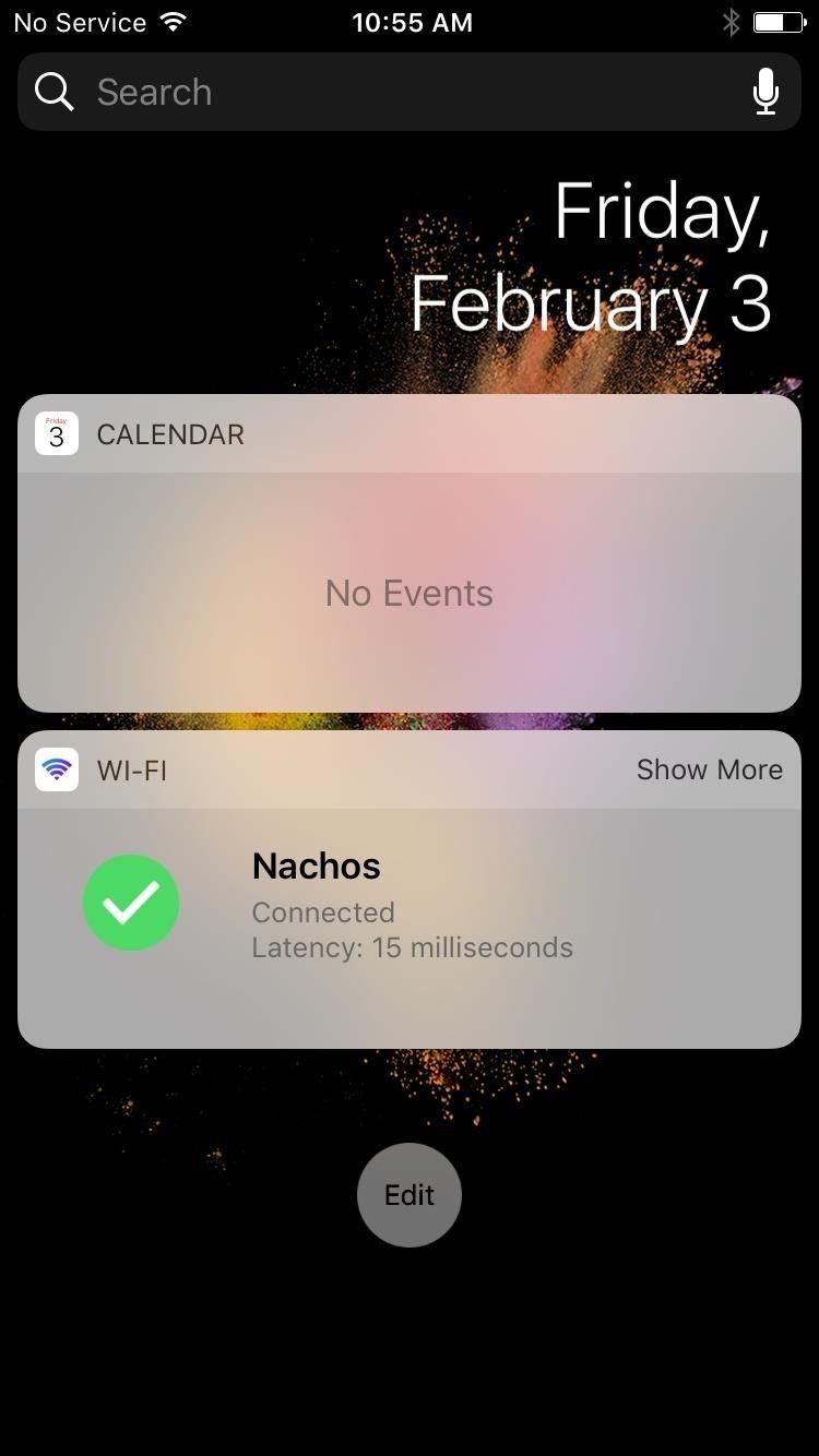 Этот виджет позволяет быстрее открывать настройки Wi-Fi, обмениваться паролями и другими данными на iPhone