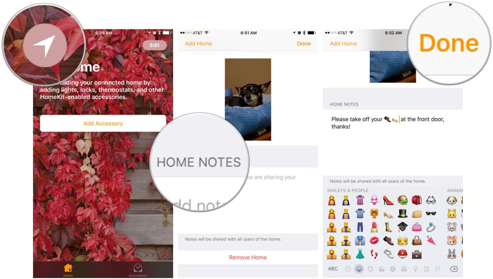 Как добавить домашние заметки в iOS 10 Home.