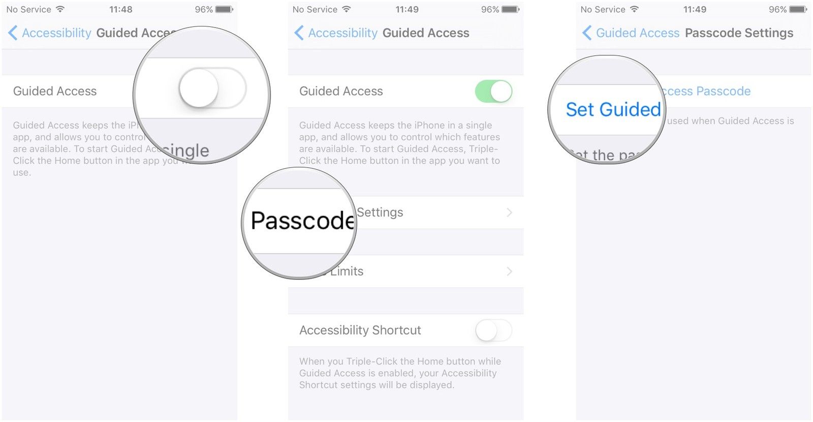 Нажмите на переключатель, чтобы включить управляемый доступ, нажмите «Настройки пароля», нажмите «Установить пароль доступа», установите пароль
