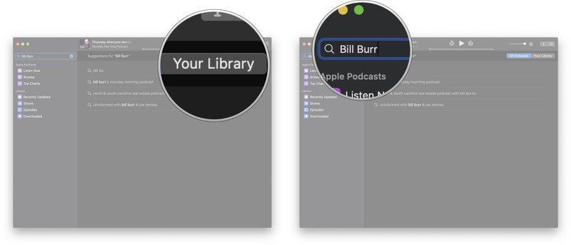 Перейдите на вкладку «Ваша библиотека», введите критерий поиска и нажмите «Ввод / возврат» на клавиатуре.