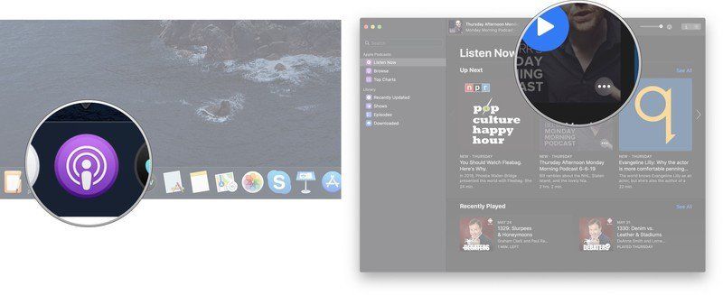 Запустите приложение Podcasts, найдите подкаст, на который вы хотите подписаться, и наведите курсор на фотографию подкастов, пока не появятся кнопки воспроизведения и настройки.