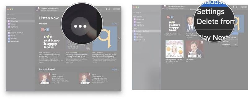Нажмите кнопку параметров (она выглядит как три точки), а затем нажмите «Удалить из библиотеки».