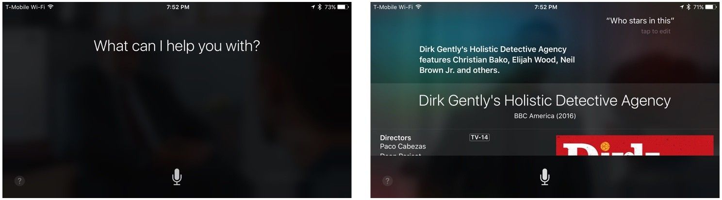 Активируйте Siri, запросите информацию