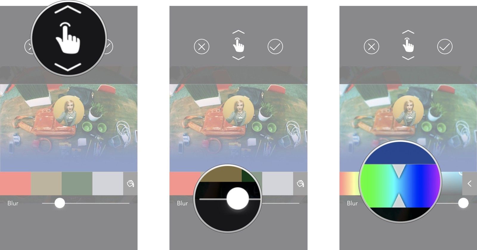 Отрегулируйте положение, размытие и оттенок на фотографии вашего баннера для индивидуального ощущения.