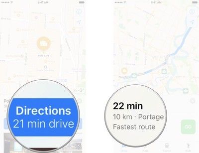 Нажмите на направления, а затем нажмите на маршрут, который вы хотите.