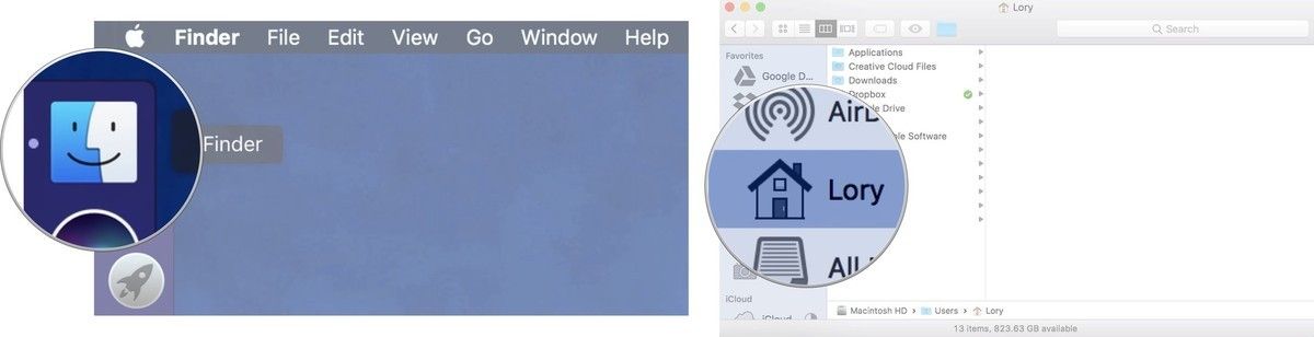 Откройте Finder, затем выберите свой Mac's hard drive
