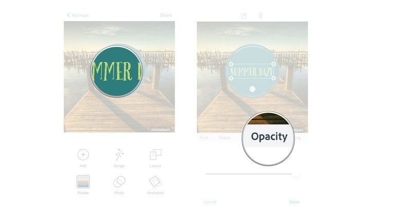 Нажмите на текст, который вы хотите изменить, нажмите непрозрачность.