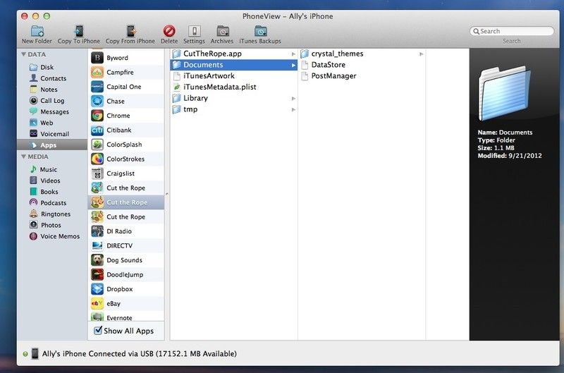данные приложения телефонного обзора