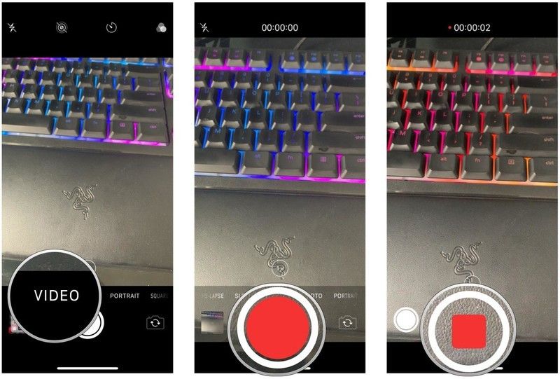 Или нажмите «Видео», затем нажмите «Запись и остановка». Или нажмите «Видео», затем нажмите «Запись и остановка».