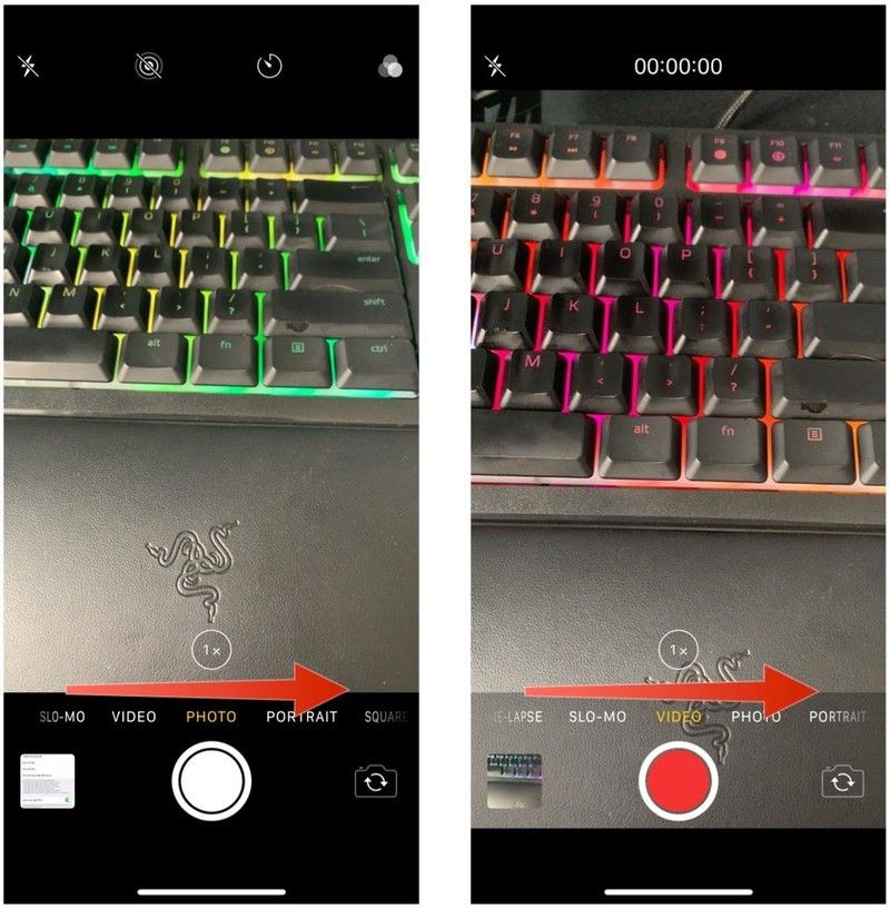 Запустите камеру, проведите два раза вправо для Slo-mo Запустите камеру, проведите два раза вправо для Slo-mo